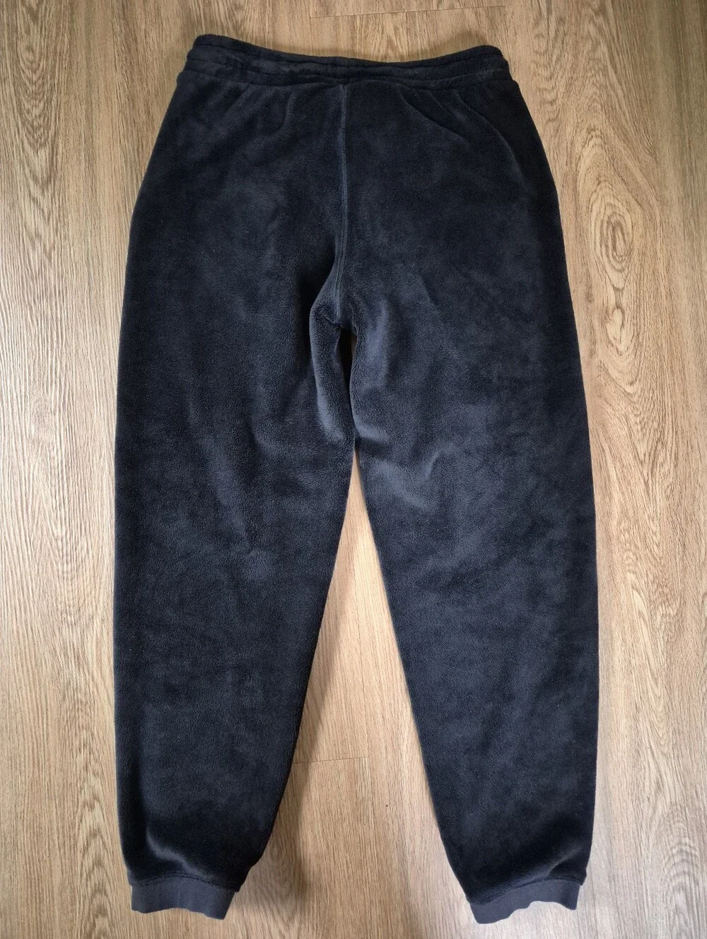 Athleta Girl Fleece Plush Black Drawstring Joggers Sweatpants Sz 16 XXL Pockets